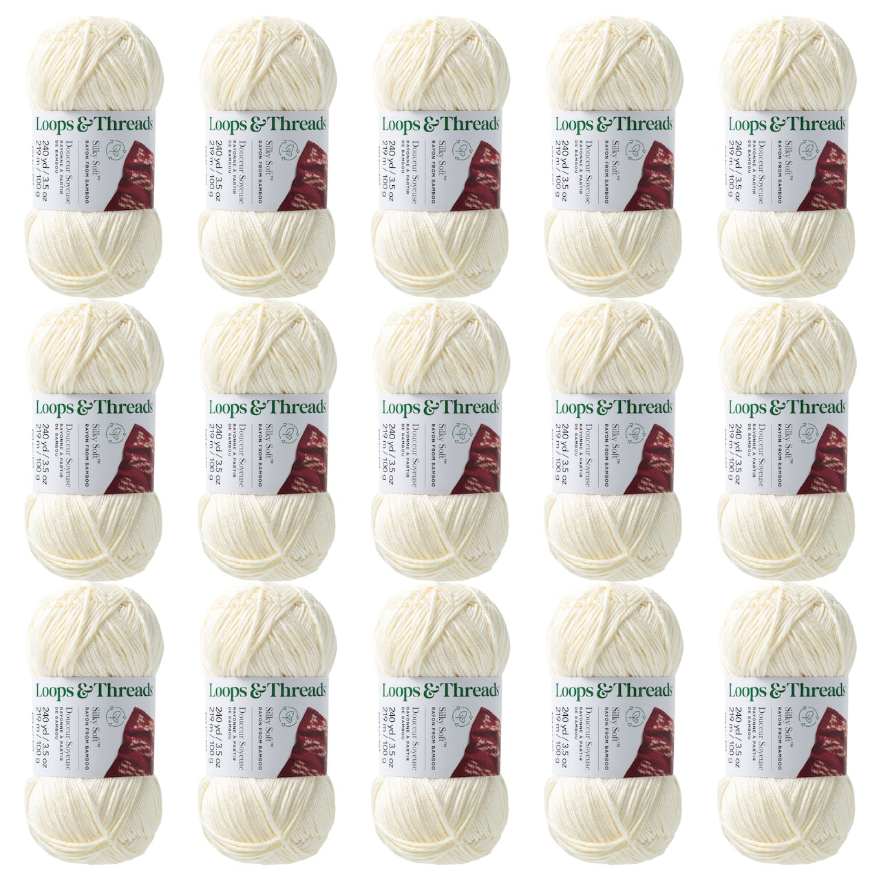15 Pack: Silky Soft™ Yarn by Loops & Threads®